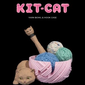 3D Printed Kit‑Cat Yarn Bowl and Hook Case
