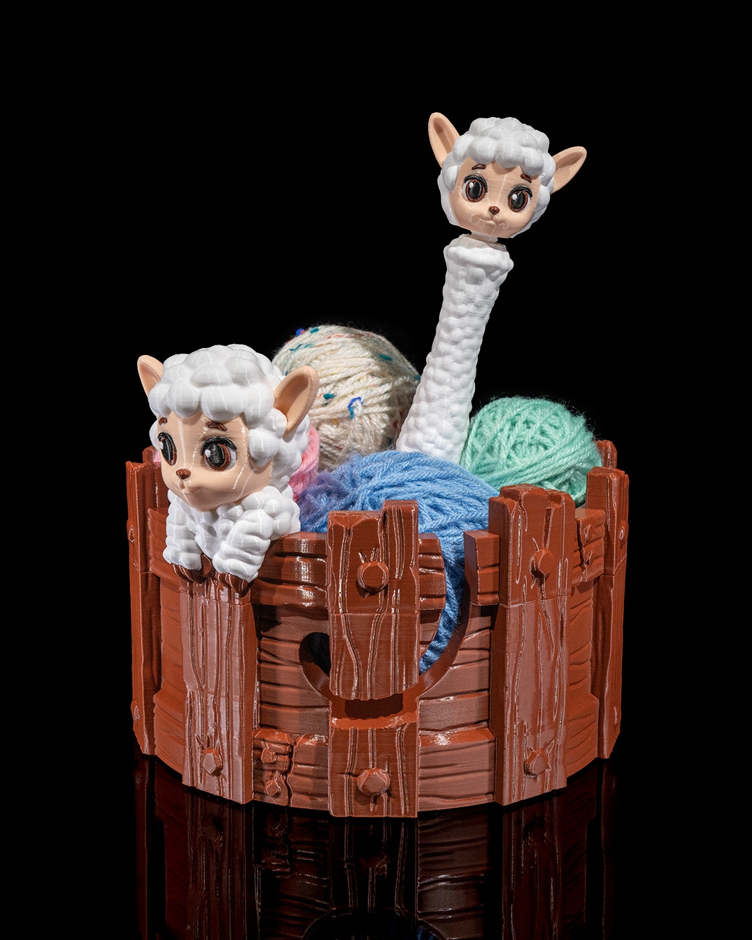 3D Printed Peasheepful Kit Yarn Bowl and Hook Case - Image 2