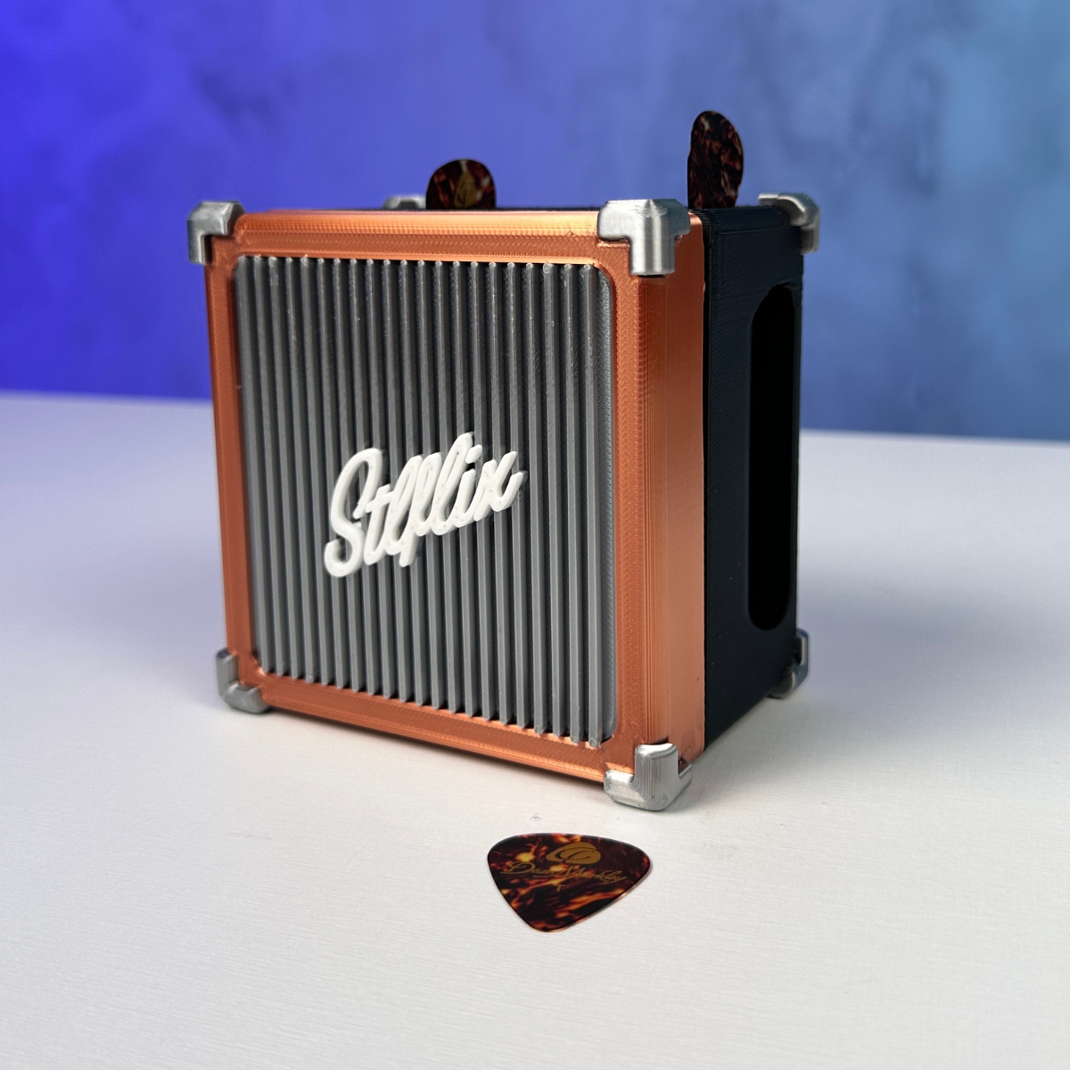 Porta-Palhetas Personalizado Estilo Amplificador - Organize com Estilo e Personalidade!