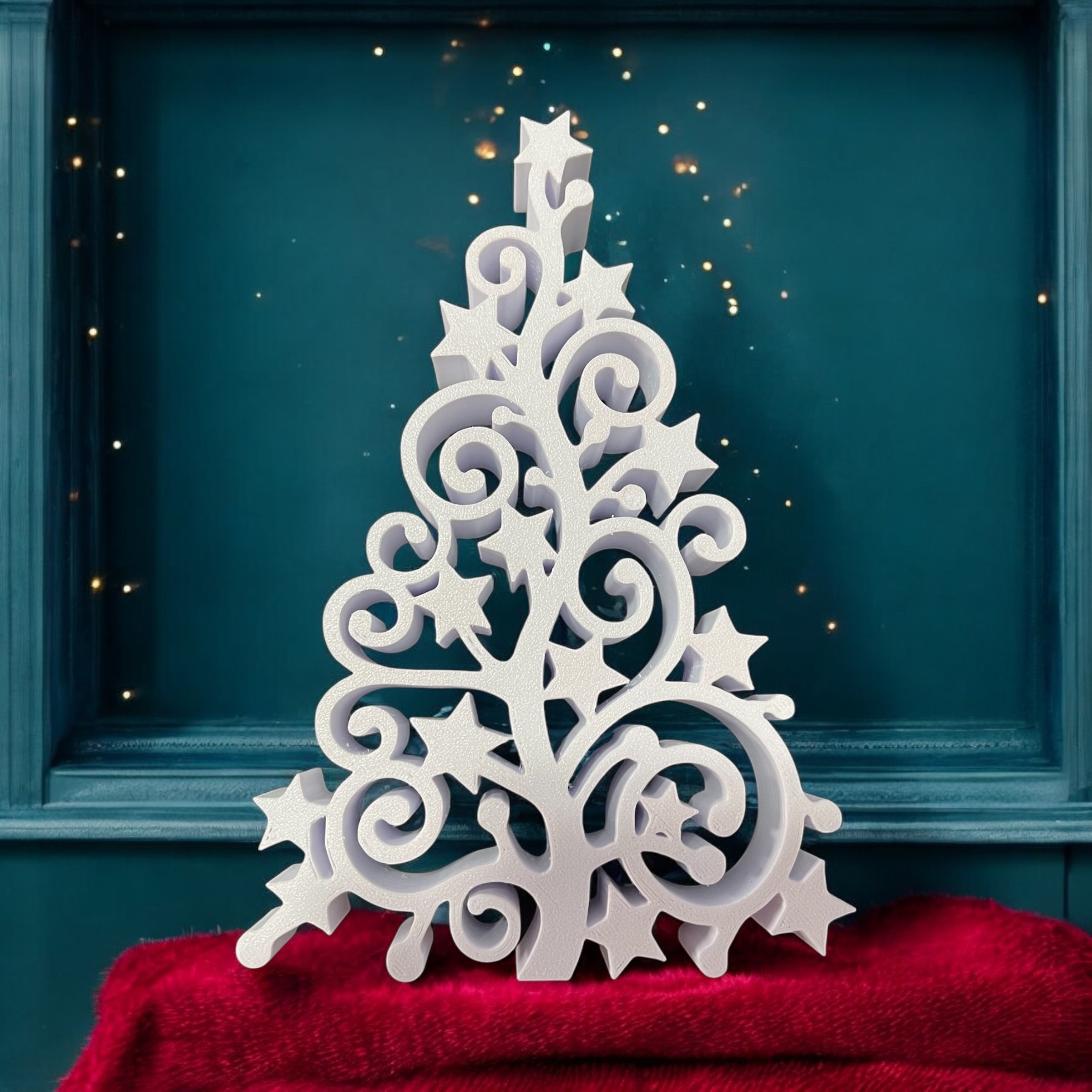 ARVORE DE NATAL DETALHADA BRANCO - DECORACAO DE NATAL