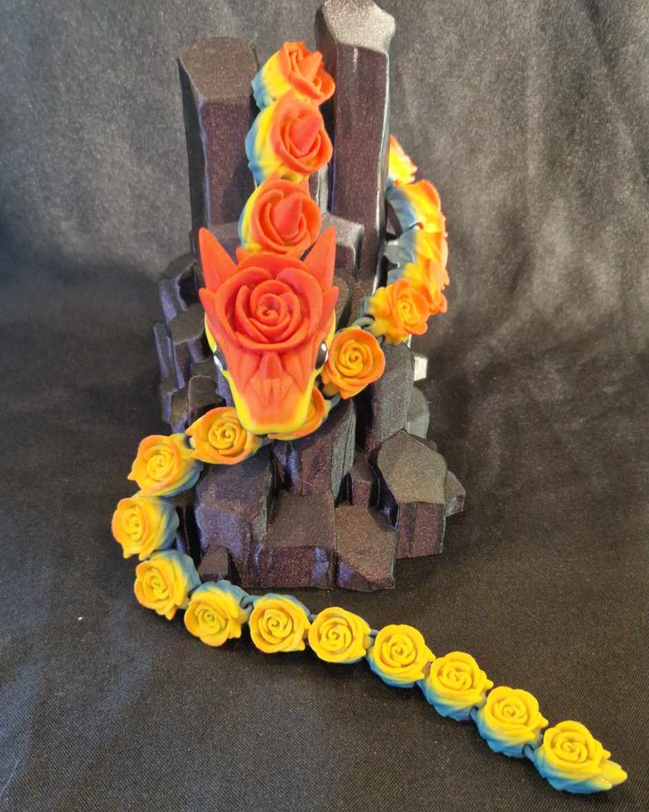 Serpent rose articulé