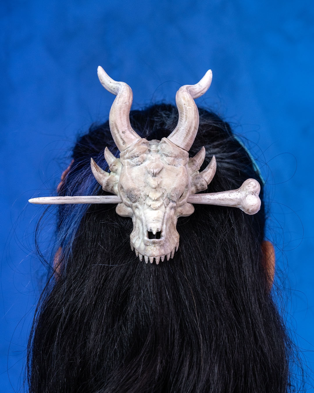 Bone Trophy Hair Pin | 3D Printed Fantasy Warrior Accessory - Image 3