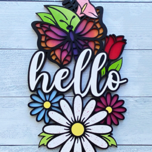 Welcome Spring, Summer, Fall, Winter Colorful hanging signs