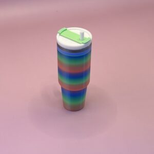 Rainbow Stanley Chapstick Holder Keychain- Pocket Pop of Color