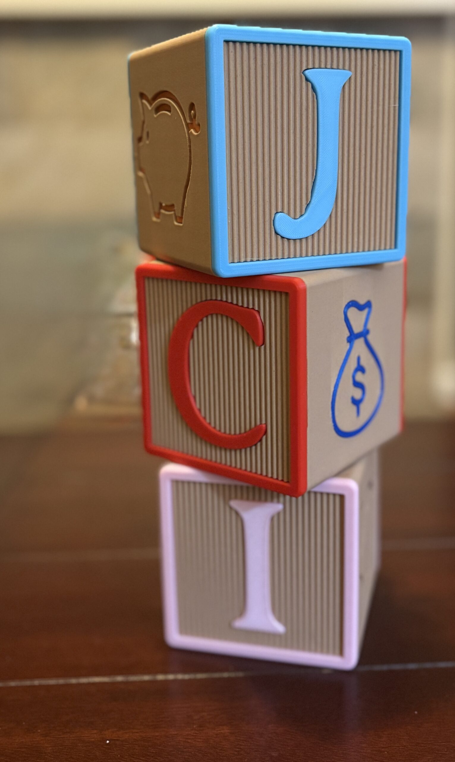 Letter Box Piggy bank stacked up