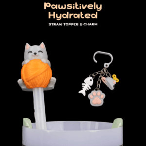 Pawsitively Hydrated - Straw Topper & Charm