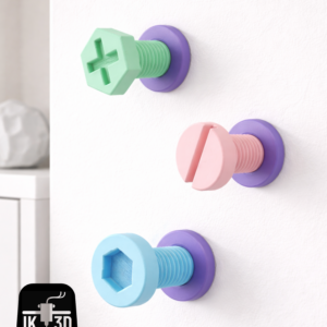 Giant screw wall hooks