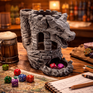 Dragon's Fortress Canholder and Dice Tower